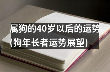 属狗的40岁以后的运势(狗年长者运势展望)