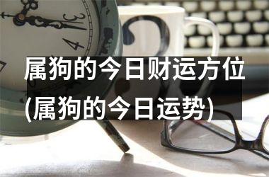 属狗的今日财运方位(属狗的今日运势)