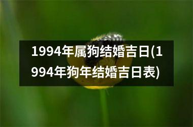 1994年属狗结婚吉日(1994年狗年结婚吉日表)