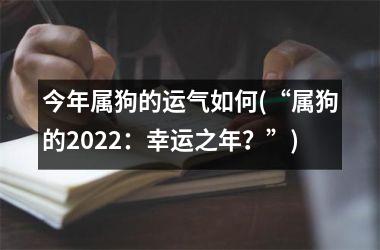 今年属狗的运气如何(“属狗的2025：幸运之年？”)