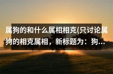 属狗的和什么属相相克(只讨论属狗的相克属相，新标题为：狗的相克属相)