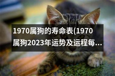 1970属狗的寿命表(1970属狗2025年运势及运程每月运程)