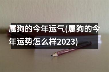 属狗的今年运气(属狗的今年运势怎么样2025)