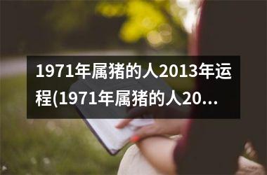 1971年属猪的人2013年运程(1971年属猪的人2025年的运势及运程)