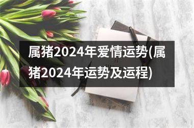 属猪2024年爱情运势(属猪2024年运势及运程)