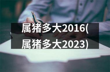 属猪多大2016(属猪多大2025)