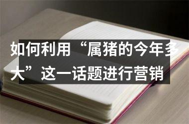 如何利用“属猪的今年多大”这一话题进行营销