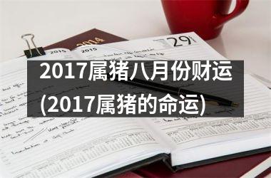 2017属猪八月份财运(2017属猪的命运)