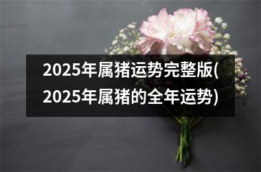 2025年属猪运势完整版(2025年属猪的全年运势)