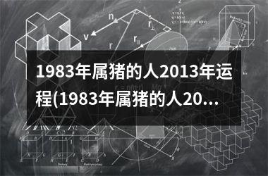 1983年属猪的人2013年运程(1983年属猪的人2025年运势及运程)