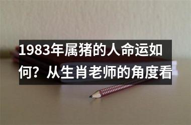 1983年属猪的人命运如何？从生肖老师的角度看