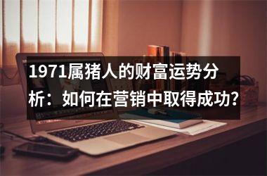 1971属猪人的财富运势分析：如何在营销中取得成功？