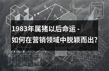 1983年属猪以后命运 - 如何在营销领域中脱颖而出？