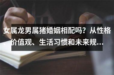 女属龙男属猪婚姻相配吗？从性格、价值观、生活习惯和未来规划4个方面分析