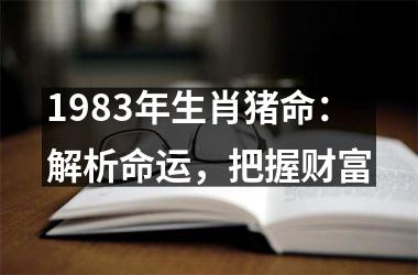 1983年生肖猪命：解析命运，把握财富