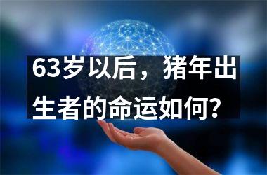 <h3>63岁以后，猪年出生者的命运如何？