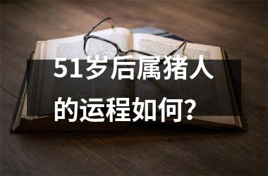 <h3>51岁后属猪人的运程如何？