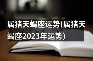 属猪天蝎座运势(属猪天蝎座2025年运势)