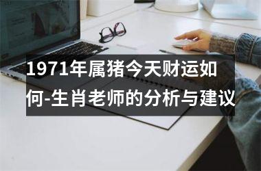 1971年属猪今天财运如何-生肖老师的分析与建议