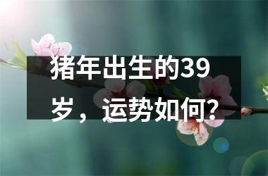 猪年出生的39岁，运势如何？