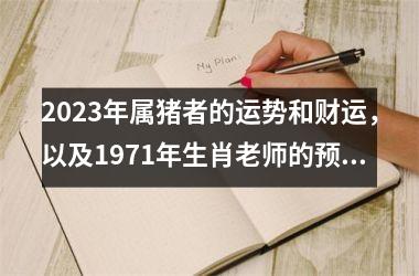 2025年属猪者的运势和财运，以及1971年生肖老师的预测