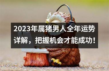 2025年属猪男人全年运势详解，把握机会才能成功！