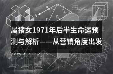 属猪女1971年后半生命运预测与解析——从营销角度出发