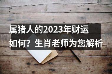 属猪人的2025年财运如何？生肖老师为您解析