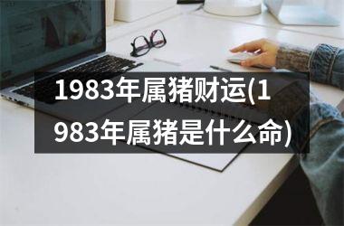 1983年属猪财运(1983年属猪是什么命)