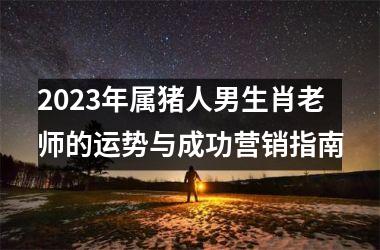 2025年属猪人男生肖老师的运势与成功营销指南