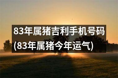 83年属猪吉利手机号码(83年属猪今年运气)