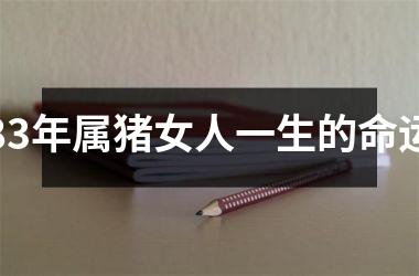 83年属猪女人一生的命运