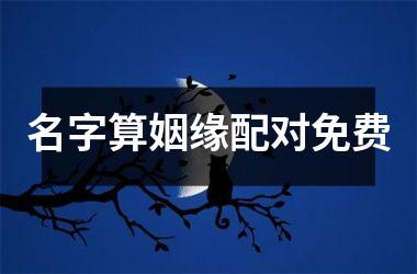 名字算姻缘配对免费