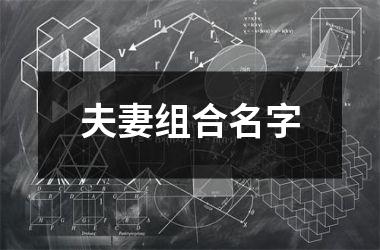 夫妻组合名字