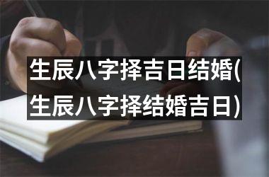 <h3>生辰八字择吉日结婚(生辰八字择结婚吉日)