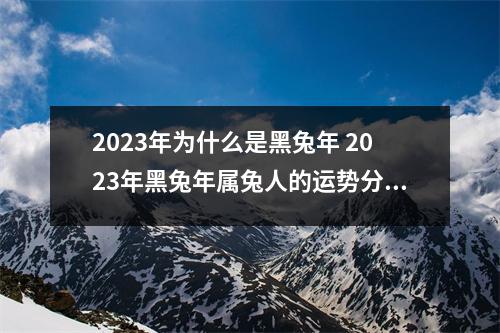 2025年为什么是黑兔年2025年黑兔年属兔人的运势分析