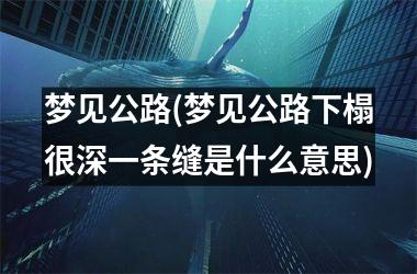 <h3>梦见公路(梦见公路下榻很深一条缝是什么意思)