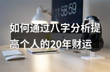 如何通过八字分析提高个人的20年财运