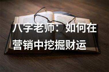 八字老师：如何在营销中挖掘财运