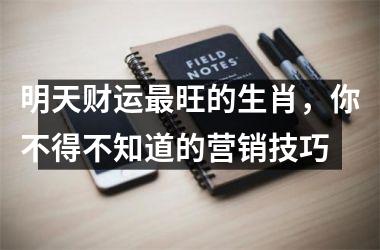 明天财运旺的生肖，你不得不知道的营销技巧