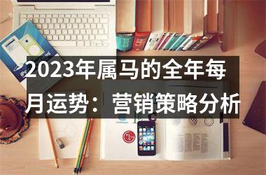 2025年属马的全年每月运势：营销策略分析