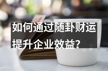 如何通过随卦财运提升企业效益？