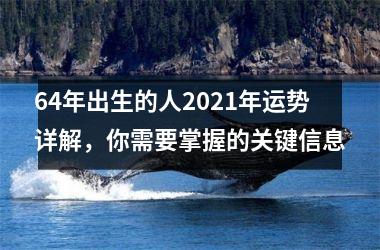 64年出生的人2025年运势详解，你需要掌握的关键信息