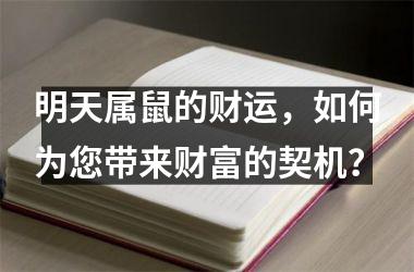 明天属鼠的财运，如何为您带来财富的契机？