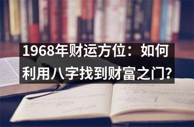 1968年财运方位：如何利用八字找到财富之门？