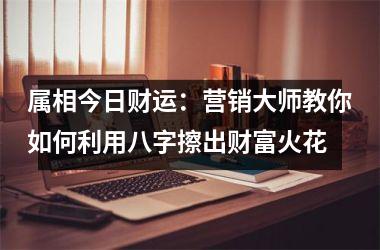 属相今日财运：营销大师教你如何利用八字擦出财富火花