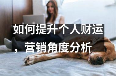 <h3>如何提升个人财运，营销角度分析