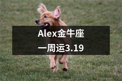 Alex金牛座一周运3.19