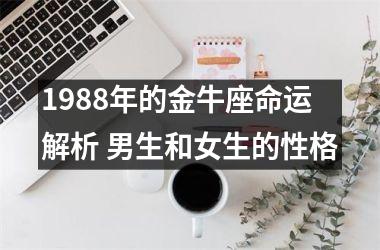 1988年的金牛座命运解析 男生和女生的性格