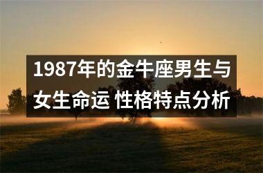 1987年的金牛座男生与女生命运 性格特点分析